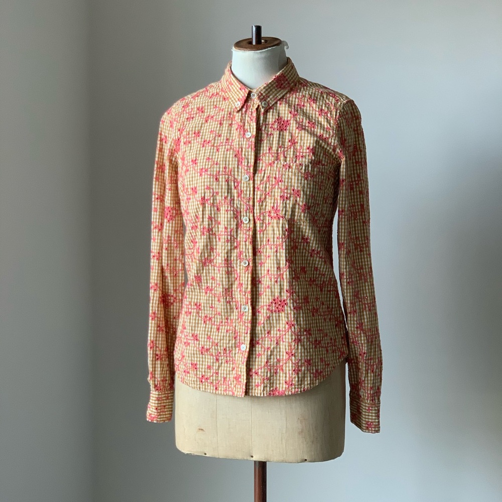 Odille by Anthropologie Sz 6 Eyelet Button Down